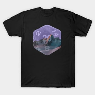 Nat20 Mountains Purple sky T-Shirt